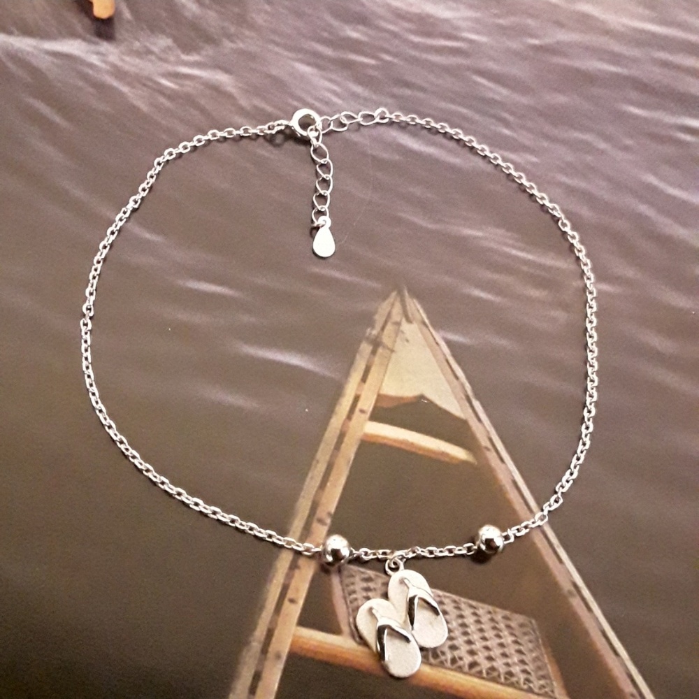 NEW  Sterling Silver flip flop Anklet/Bracelet